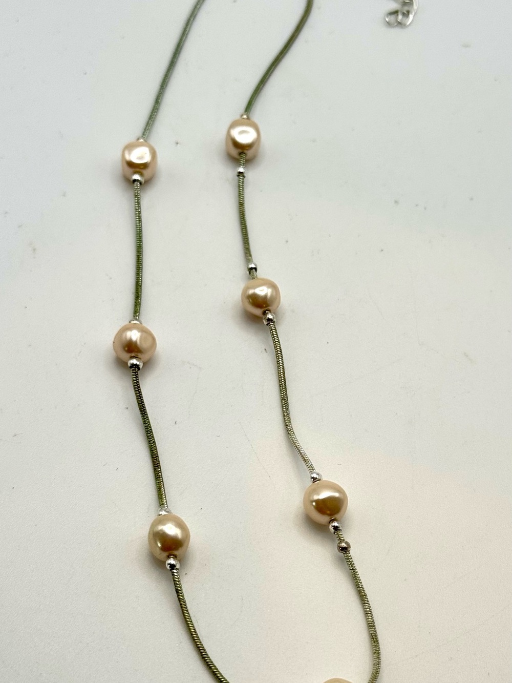 Giani Bernini .925 Sterling Silver Floating Pearl Tin Cup Necklace